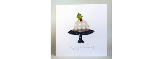 embroidered Christmas card