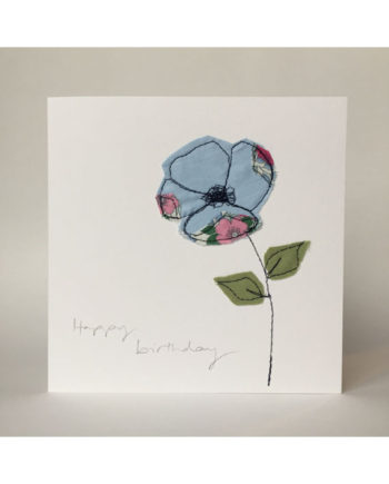 sarah Becvar design freehand embroidered greetings cards happy birthday flower floral