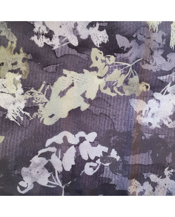 sarah Becvar textile design silk scarf botanical print