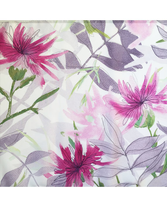 sarah Becvar textile design silk scarf botanical print