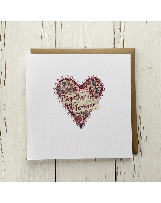 freehand machine embroidered valentines card stitched by textile artist sarah becvar