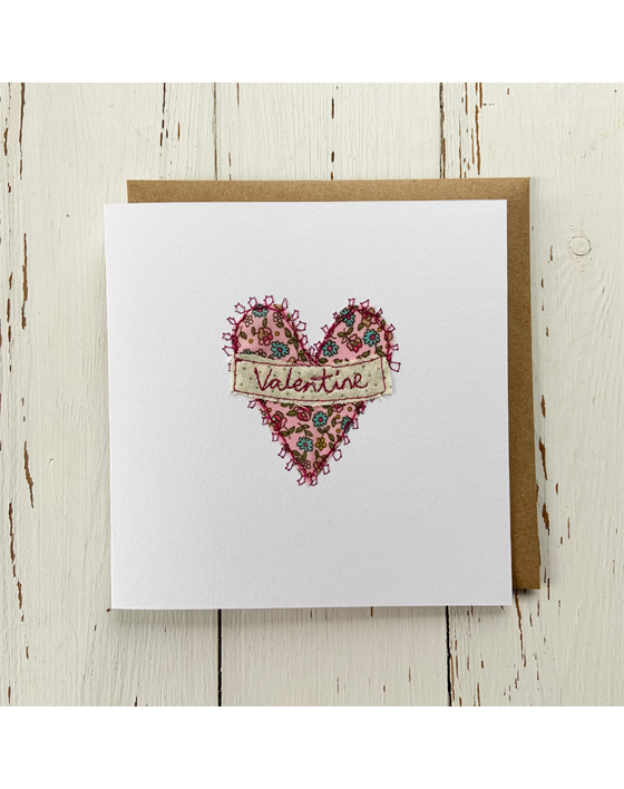 freehand machine embroidered valentines card stitched by textile artist sarah becvar