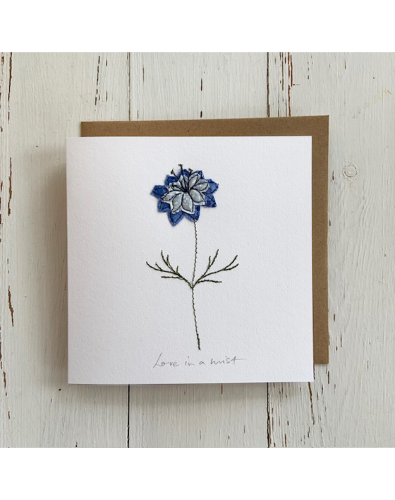 freehand machine embroidered flower notecard by sarah becvar